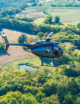 Helicopter Aerial Survey Rural Area