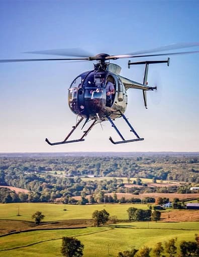 Helicopter Aerial Utility Patrol Rural Farmland