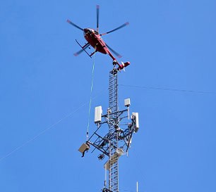 Helicopter Cell Tower Maintenance