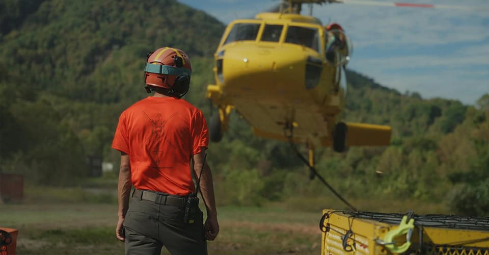 Helicopter Ground Crew Aerial Lift Operation