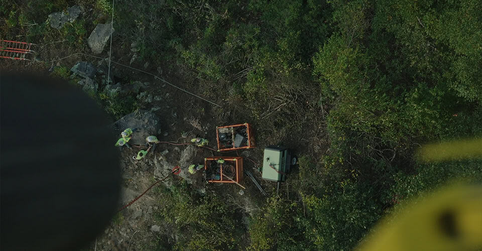 Helicopter Ground Crew Longline Lift Site