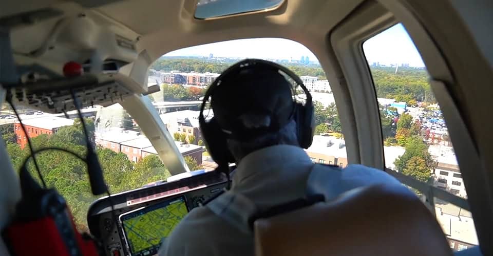 Helicopter Pilot Cockpit City Flight