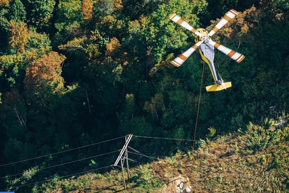 Helicopter Power Line Construction