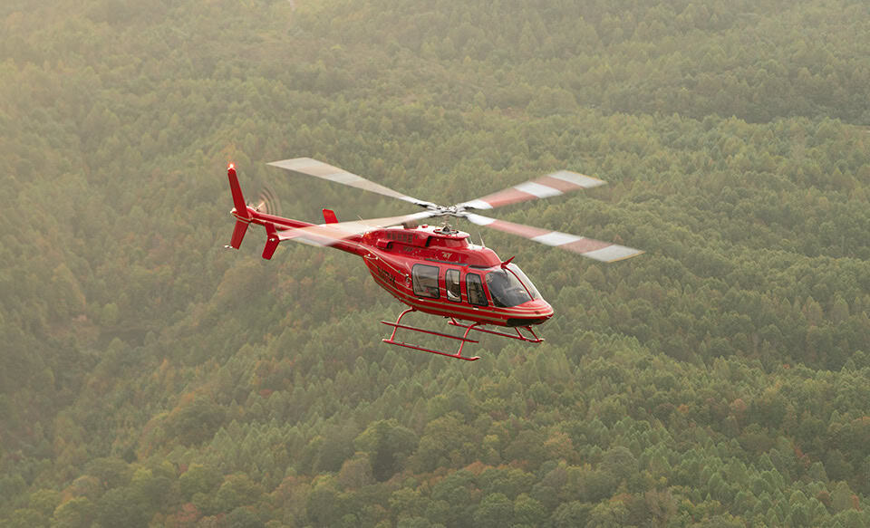 Red Helicopter Aerial Utility Operations