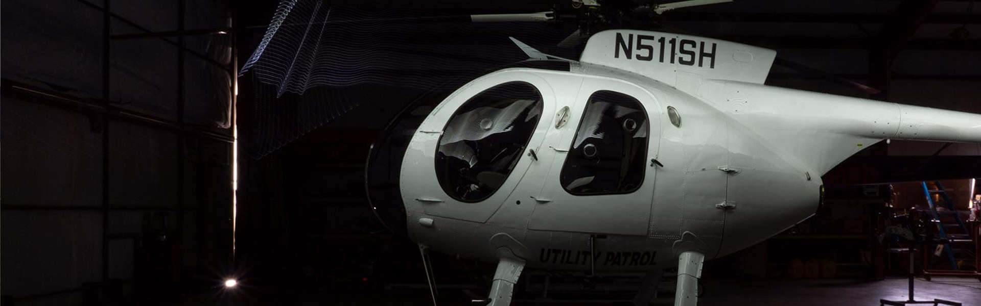 Utility Patrol Helicopter Inside Hangar